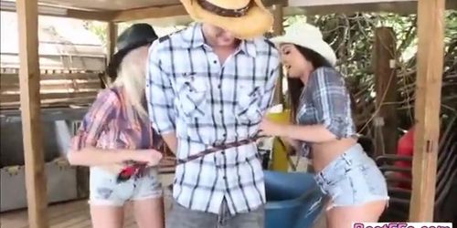 Hardcore sex action with a group of lovely Cowgirls