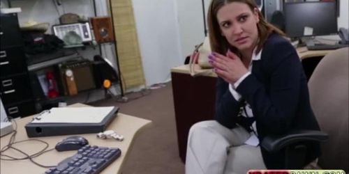 Good cash are filled into a cutie Blonde Business Lady