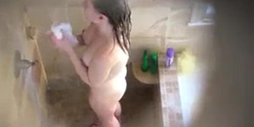 Sexy big  nipples girl taking a shower!