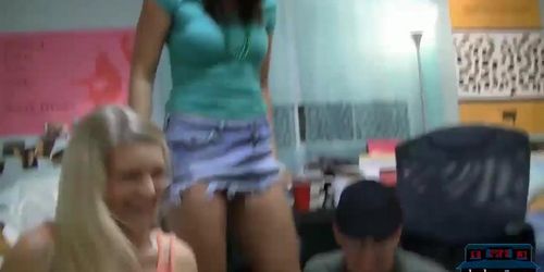 College dorm room party turns into a dirty orgy screw