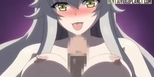 Anime Girl Gives A Tit Job And A Blowjob