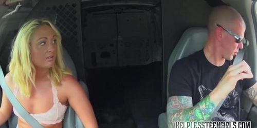 Blonde teen slut gets a rough fuck