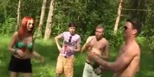 A big student orgy in the middle of the woods