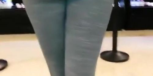 Nice ass girl in dark gray leggings
