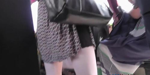 Hot g-string of a chick seen in free upskirt video