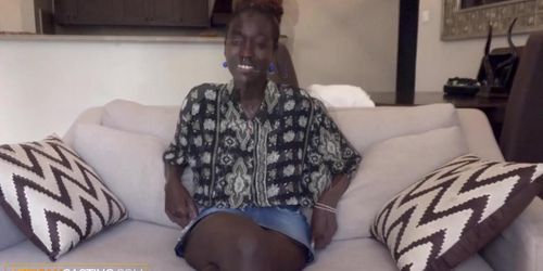 Dark Skin Black Girl Busted Open In Job Interview - African Casting