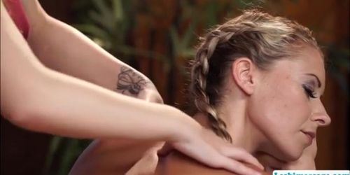 Massage transforms into lesbian sex horny Jojo and Lena (Lena Nicole)