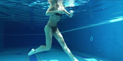 Hungarian tiny pornstar Tiffany Tatum swimming naked