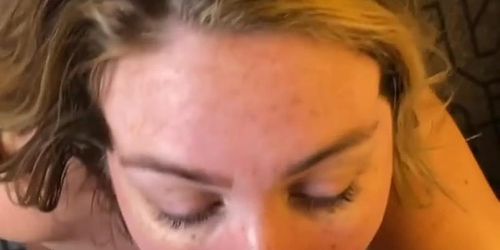 blonde big boobs wife gives blowjob with facial I found her at hookmet.com