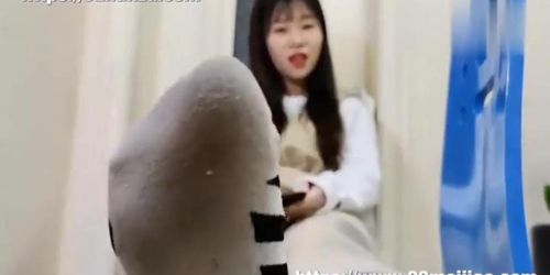 Chinese girl footworship femdom pov