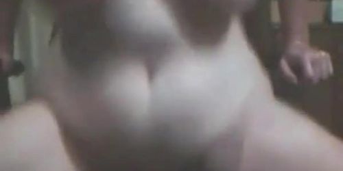 Long tits BBW bounces on dildo for cam