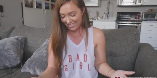 Stepbro tricks Maddy that male cum will clear her problem up