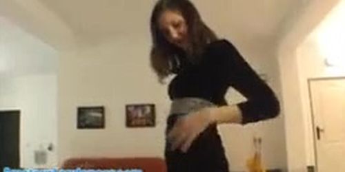 Striptease and lapdance by cute 18yo czech student