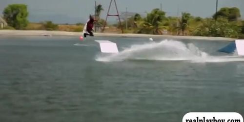 Busty badass women try out wake boarding and BMX riding