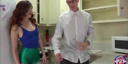 Red Head bitch gets filled by her neighbor inside her house