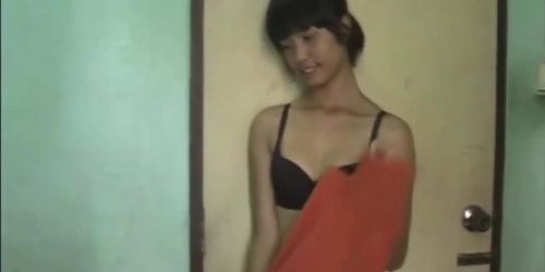 Asian slut pleasing dick with mouth and pussy