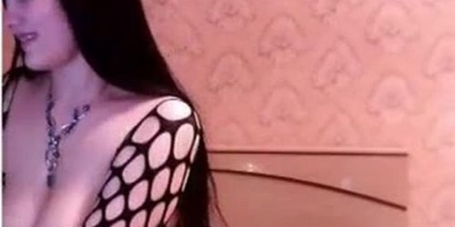 Sexy and beautiful brunette with nice hot boobs teasing on cam