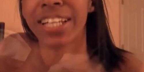 Ebony cutie riding monster dick