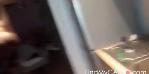 Petite Babe At Home Shows Off Her Sexy Body And Her Skills With Black Dildo