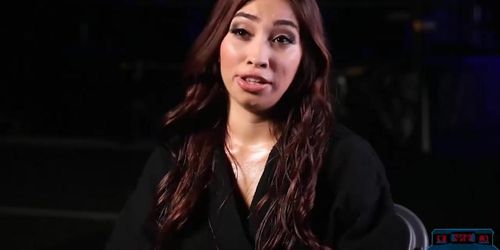 Latina gym teen doing kettle bell swings and gets naked (Mia Martinez)