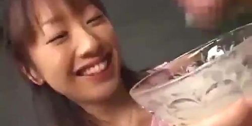 Japanese Teen Drinks Trophy Cup Full Of Cum - PolishCollector