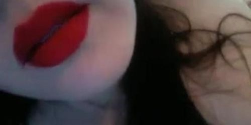 Red lips masturbating ASMR