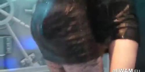 Brunettes In Wet Dirty Club Dance