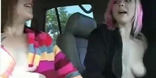 Two Teen Lesbians In A Car