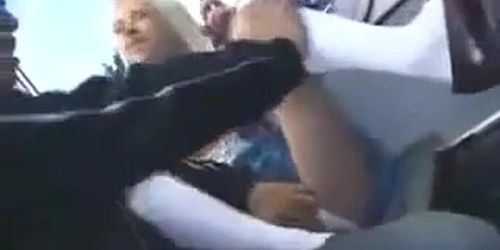 Blondy Gets it rough on bus (Tessa Taylor)