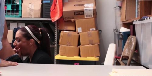 Hot MILF and teen thief got fucked in the office