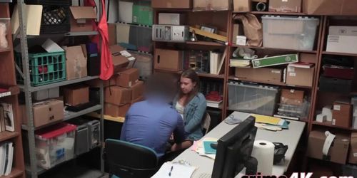 Shoplifter Brooke Bliss Sucking Desk Long Dong