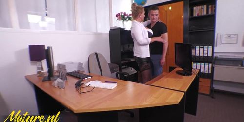 Busty German MILF Krizzi Gets Fucked In Her Office By a Toyboy Job Applicant