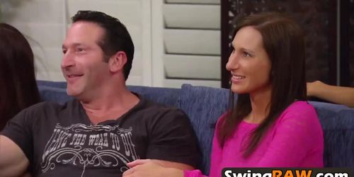 Gorgeous Wife Is Eager To Fuck Complete Strangers During Swinger Reality Show (Couple Reality)
