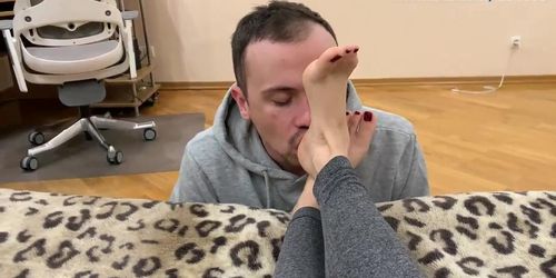 Amateur LifeStyle Femdom - Foot Worship Feet Licking and FullWeight Trampling