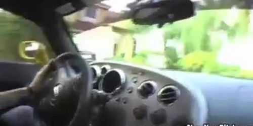 Homemade clip of handjob in car