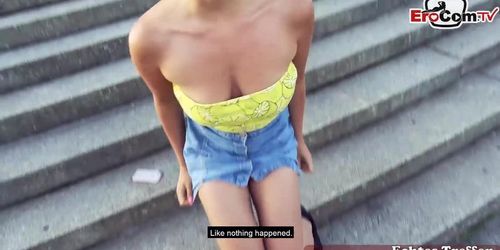 Public Sex date after disco with german blonde teen slut