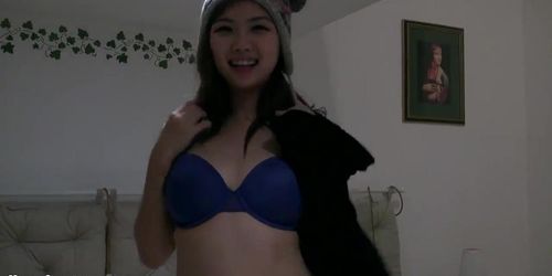 Asian teen Harriet Sugarcookie's 1st DP video