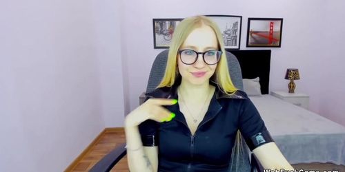 Petite small tits Belarus amateur babe on webcam solo