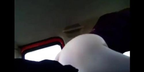 Girlfriend fucks black guy in car while cuck drives