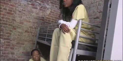 Jenna Ivory Gets Fucked By Her Black Lesbian Cellmates