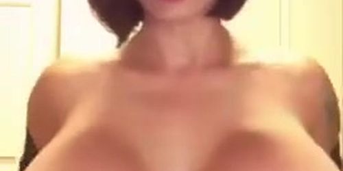Playing With Her Huge Tits
