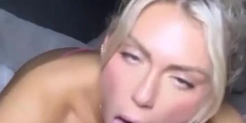 Blonde Wife Hard Blowjob And Facial