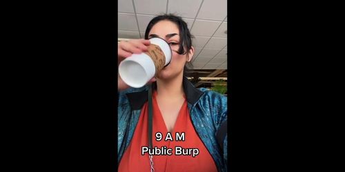 Busty girl burp comp