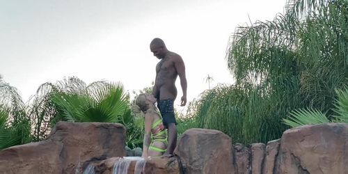 ger 1 wife 3 Shibari Blowjob on Top of Waterfall