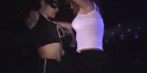 Lady pulled on stage and disrobed by male stripper