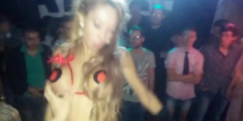 (Part 2) Slutty strippers getting their boobs squeezed and pussies fingered by a horny crowd