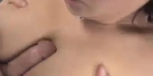 horny & lustful hot girlfriend enjoys sucking her lucky bf's huge hard cock on camera