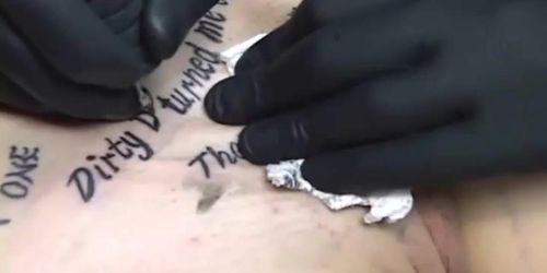 Tattooed amateur blows