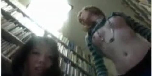 2 Cam Girls Get Naked In Public Library 5