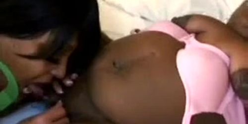 Filthy ebony midget gets her cunt eaten by a naughty BBW